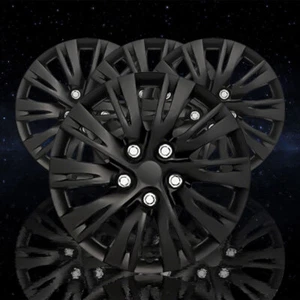 Auto Reflections Front and Rear Gloss Black 10 Split Spoke 15" Wheel Covers - Picture 1 of 9