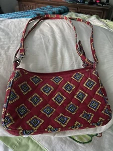 vera bradley bag small long handles simple zip red mint  - Picture 1 of 7