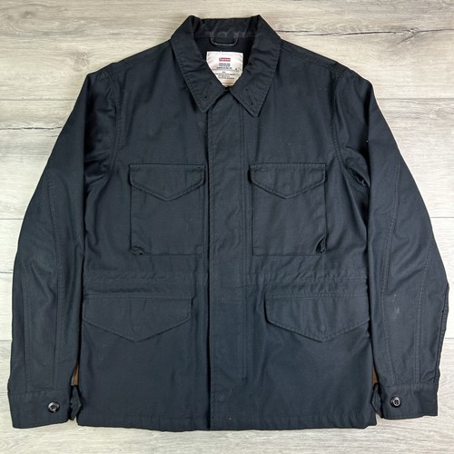 SUPREME S S 2010 M 51 GIACCA NERA L militare zip BDU parka leopardato Varsity