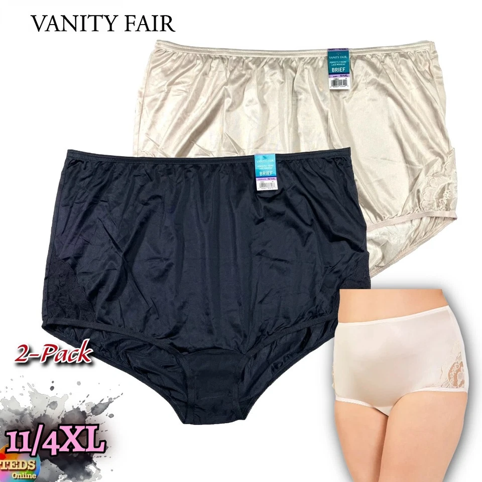 Vanity Fair 3 Pairs Perfectly Yours Lace Brief Panty Underwear 8/xl 13001