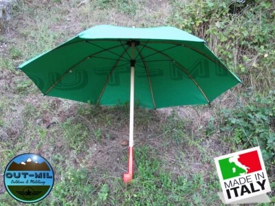 Ombrello impermeabile verde in legno e bambù da Pastore Caccia Bosco Agricoltura - Imagen 1 de 4