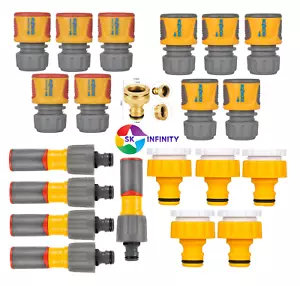 HOZELOCK QUICK CONNECT EASY TO USE OUTDOOR HOSE CONNECTOR VARIOUS TYPES & SIZES - Picture 1 of 23