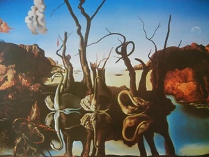Salvador Dali Swans Reflecting Elephants Poster Neu 91x 61cm TOP - Bild 1 von 4