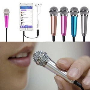 3.5mm Wired Mini Cell Phone Microphone Stereo Mic for Chatting Singing QU - Zdjęcie 1 z 16
