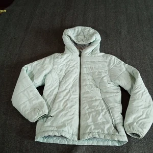 DSG Jacket Girls Small Blue Puffer Full Zip Outdoor Worm Hoodie Ski School - Picture 1 of 9
