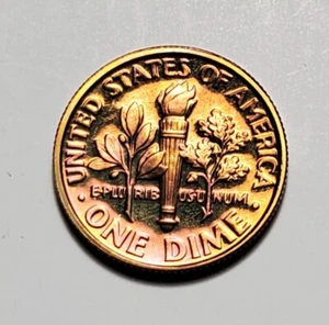 TONED 2001 S ROOSEVELT DIME CLAD PROOF UNC #C7578 - Picture 1 of 2