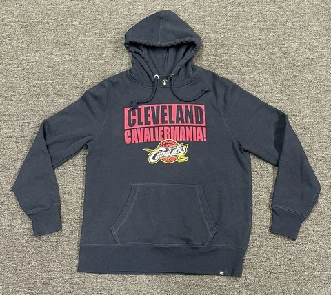 47 Brand NBA ~ "Cleveland Cavalier Mania"  Black Pullover Hoodie ~ Men's XL Cover