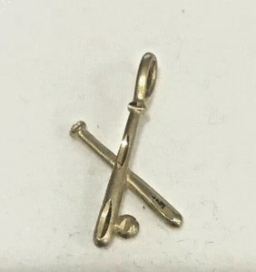 Brand New 14kt Gold D/C BASEBALL BAT w/Ball Charm/Pendant - Picture 1 of 1