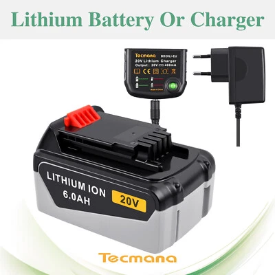 TECMANA 18V 6.0AH Al litio Batteria/Caricabatterie Per Black Decker BL2018 BL4018 BL1318
