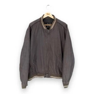 Mens Next Grey Checked 100% Cotton Bomber Jacket Size XXL - Picture 1 of 5