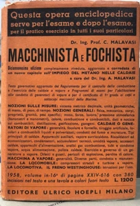 (Manuali Hoepli) C. Malavasi - MACCHINISTA E FOCHISTA - Hoepli 1958 - Imagen 1 de 1