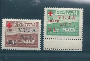 1948 TRIESTE B STT - VUJNA SERIE PRO CROCE ROSSA 2 VALORI NUOVI MNH MF55941 - Foto 1 di 1