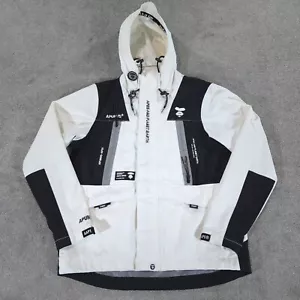 A Bathing Ape Jacket Mens Small White AAPE Outdoor Hooded Ski Coat Windbreaker - Picture 1 of 15