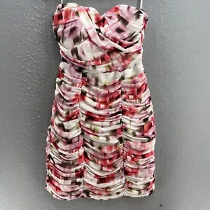 Vestido HM Para Mujer 6 Rosa Colorido Sin Tirantes Cóctel Mini Acanalado Baile de graduación - Imagen 1 de 7