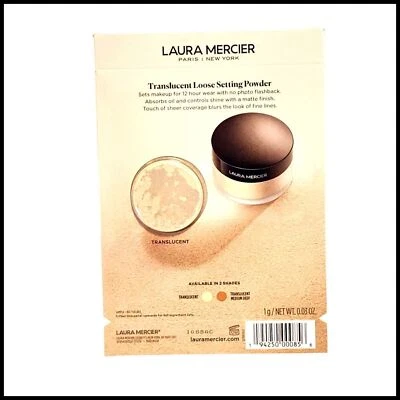 2 x LAURA MERCIER Translucent Loose Setting Powder Carded Sample 1g. New Sealed - Image 1 of 4