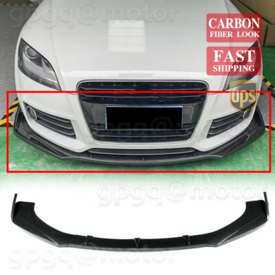 For Audi TT RS 2004-2019 Carbon Front Bumper Lip Spoiler Splitter Kit Protector - Image 1 of 4