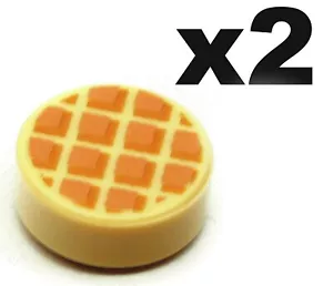 NEW LEGO - Tiles - Round 1x1 - Decorated - Waffle Medium Nougat x2 - 60271 75980 - Picture 1 of 1
