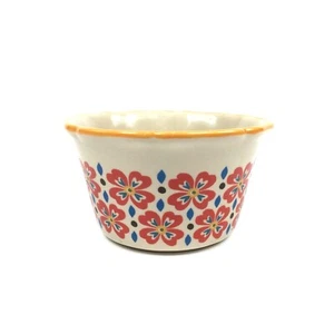 The Pioneer Woman 7 oz Ramekin Cazuela Floral Print Flea Market Scalloped - Picture 1 of 4