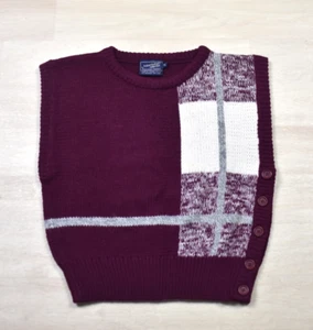 Maglione smanicato anni 80 collezione merceria gilet bordeaux petite large vintage - Foto 1 di 6