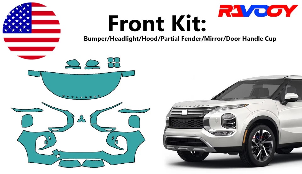 For Mitsubishi Outlander 2022-2025 Front Paint Protection Film PreCut PPF  - Image 1 of 4