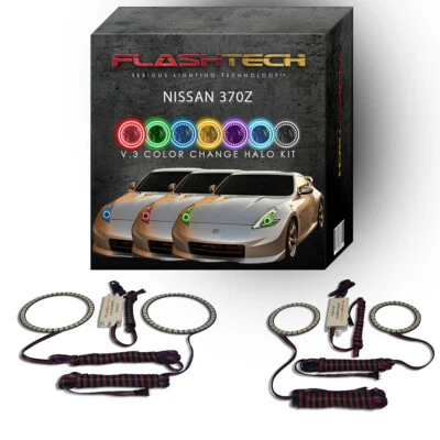 Kit de anillo halo LED cambiante multicolor RGB para faros Nissan 370z 2009-2016 Foto 1 de 2
