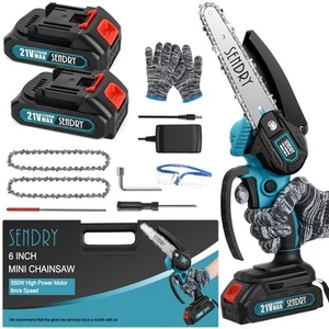 SENDRY Mini Chainsaw 6-Inch, Powerful Cordless Rechargeable Handheld Small El... - Picture 1 of 7