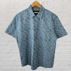 32 Bar Blues Hemd mit Knopfleiste Kurzarm Blau Herren Medium - Bild 1 von 5
