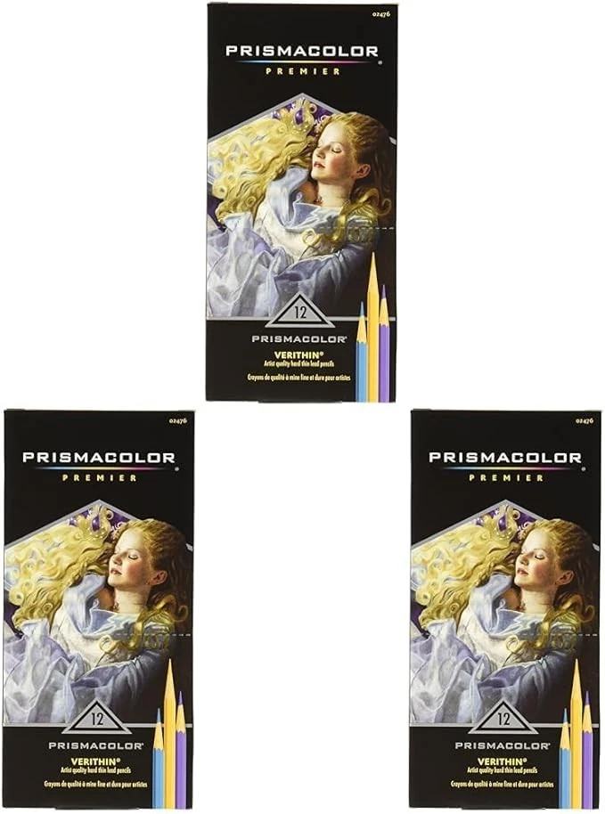 12 Prismacolor Verithin Colored Art Pencils Asst Colors San2476