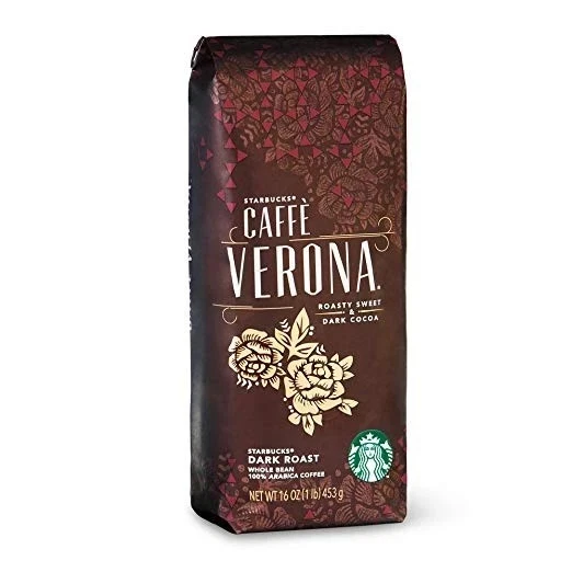 Café Starbucks Verona café tostado oscuro grano entero 16 OZ - Stock antiguo Foto 1 de 1