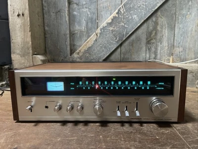 Pioneer TX-9100 Stereo Tuner AM/ FM Separate Silver Front Wood Wooden Sides Used - Image 1 of 4