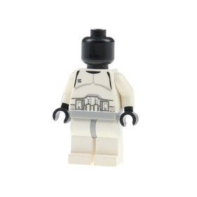 1x Lego Minifigure Star Wars Snowtrooper White Head Black Hip Grey 4504 sw0080