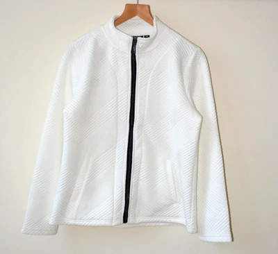 CHAQUETA EX ONQUE CASUAL DISEÑO ACOLCHADO BLANCO ROTO NEGRO CONTRASTE CREMALLERA TALLA S-M-L-XL Foto 1 de 4