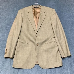 Jos. A. Bank Blazer Jacke Herren 39 khaki kariert gefüttert Wolle Party Wear Kerb Revers - Bild 1 von 18