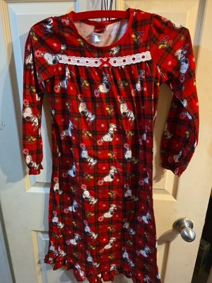 花生查理布朗圣诞主题礼服睡衣睡衣女孩尺寸 M — 第 1/4 张图片