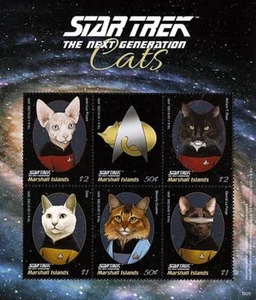 MARSHALLS 2018 CATS / STAR TREK M/S mnh ANIMALS, SPACE 💲FREE SHIPPING💲 - Picture 1 of 1