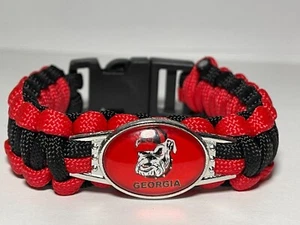 Pulsera Paracord GEORGIA BULLDOGS NCAA "DAWG" NUEVO - Imagen 1 de 2