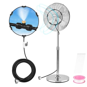 26.2ft Hose Outdoor Patio Water Misting Cooling System Fan Mister Mist Nozzles - Picture 1 of 7