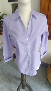 Exclusiva blusa de mujer 🙂 BROOKS BROTHERS lima/blanca mangas 3/4 talla 34 - Imagen 1 de 6