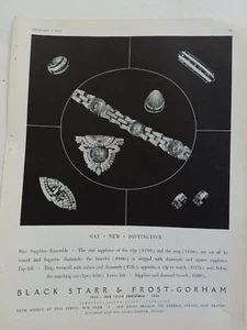 1935 Negro Starr & Frost Gorham de colección pin broche anillo pulsera anuncio joyería - Imagen 1 de 1