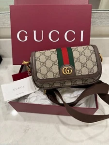 NEW GUCCI OPHIDIA GG Monogram Supreme Super Mini SHOULDER BAG Crossbody - Picture 1 of 5