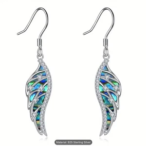 925 Sterling Silver Angel Wings Dangle Drop Earrings Gift Women Girls Jewellery - Picture 1 of 11