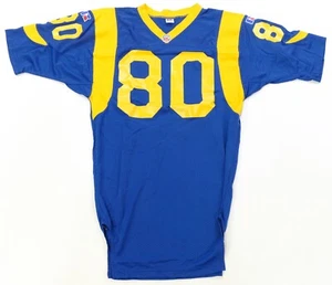Rare Vintage RUSSELL ATHLETIC Isaac Bruce Los Angeles Rams Jersey 90s Blue SZ 42 - Picture 1 of 10