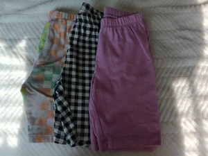Cat & Jack Girls Bike Shorts | Lot Size 6/7 | Purple, Plaid, and Checker Shorts - Picture 1 of 5