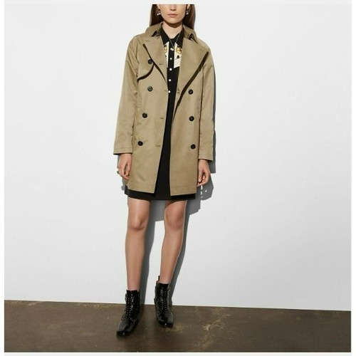 Gilet senza maniche Coach cotone cachi convertibile trincea gabardine taglia 2