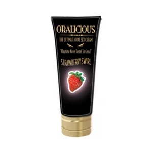 Oralicious The Ultimate Oral Sex Cream Strawberry Swirl 2oz - Flavored BJ Lube - Picture 1 of 2