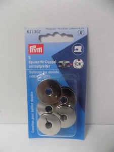 5 BOBINE PER DOPPIA NAVETTA ROTANTE IN METALLO PER MACCHINA CUCIRE MARCA PRYM - Picture 1 of 1