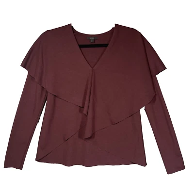 Top túnica ponte delantero con volantes para mujer COS XS elástico en capas Lagenlook dobladillo crudo Foto 1 de 4