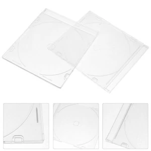 2 Pcs Acrylic Storage Box Cd Boxes with Lids Office Travel Cases - Afbeelding 1 van 12