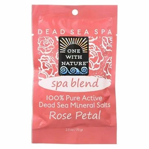 One With Nature Spa Blend Rose Petal Bath 100% Pure Salt 2.5 oz 6 ct Pack of 6 - Picture 1 of 2