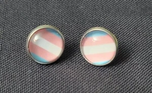 LGBTQ Trans Stainless Steel Stud Earrings New - Picture 1 of 3